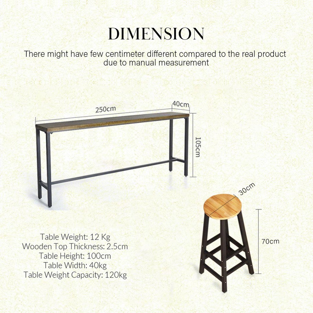 FINSSO: Dante Solid Wood Bar Table