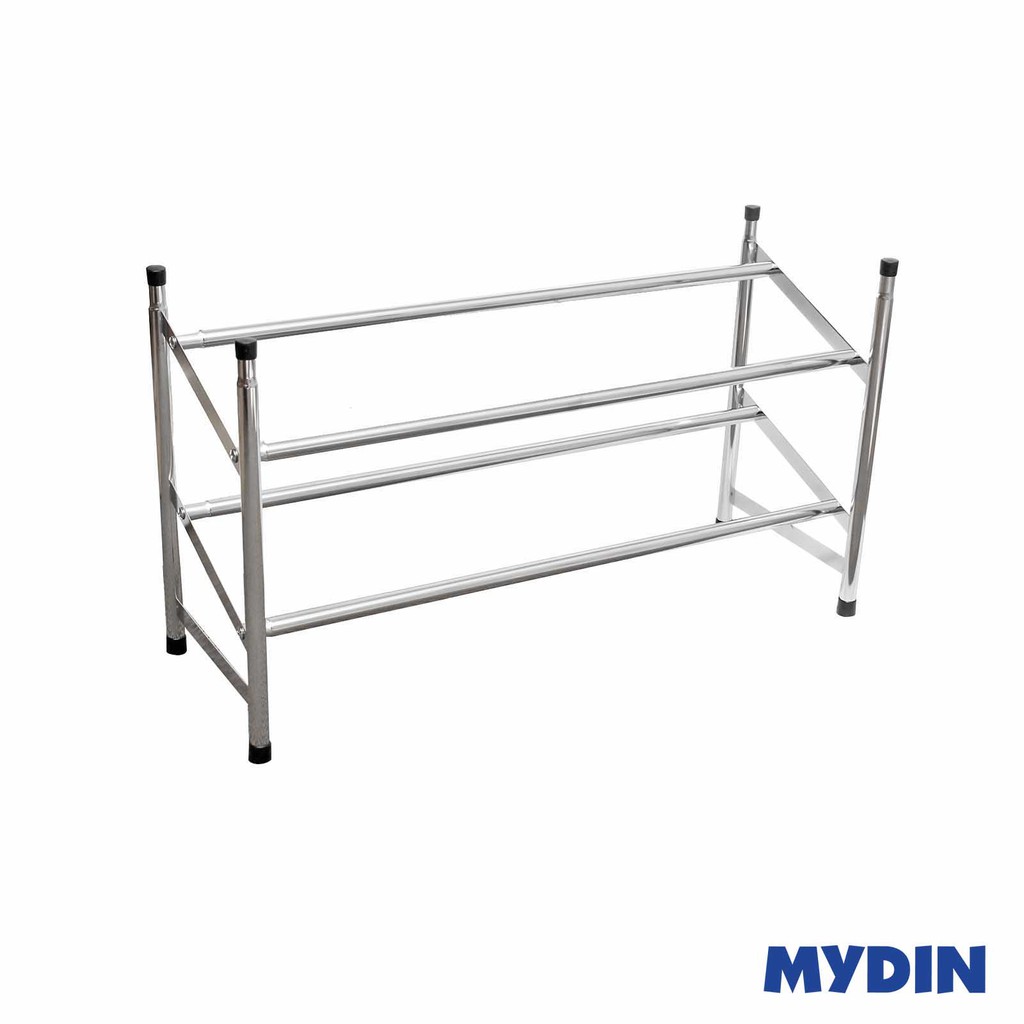 Select 2 Tier Extending Adjustable Shoe Rack Frame Chrome Shopee Malaysia