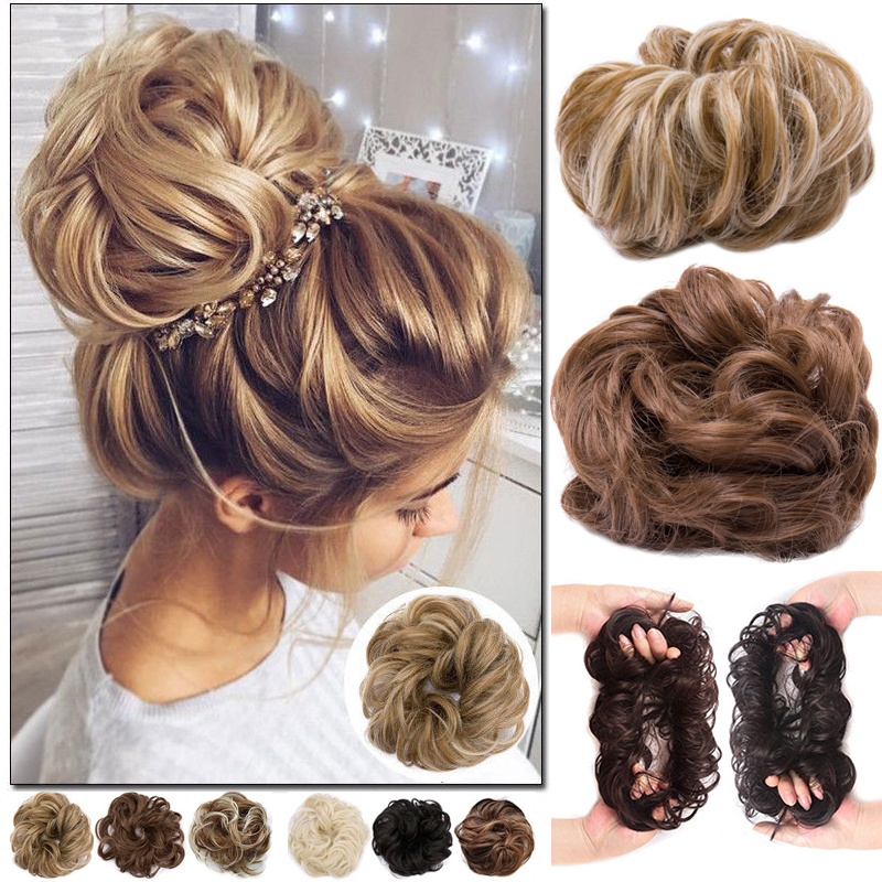 Ladies Pony Tail Wedding Hair Extension Bun Hairpiece Scrunchie