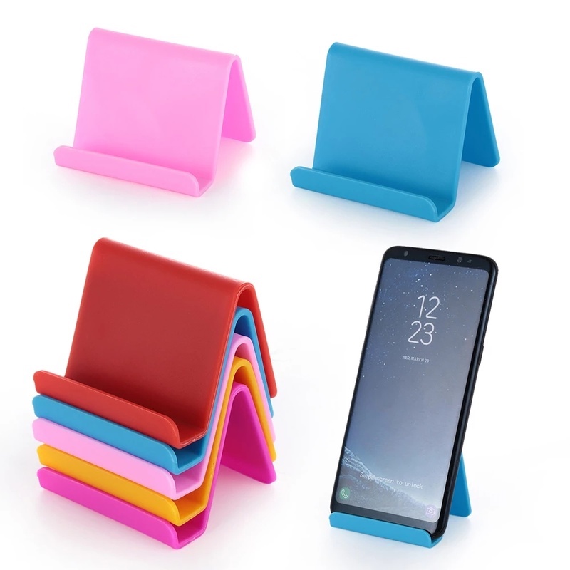 [Random Color] 1Pc Portable Plastic Candy Color Mobile Phone Holder/ Universal Desk Smartphone Stand/ for All Phone Tablet