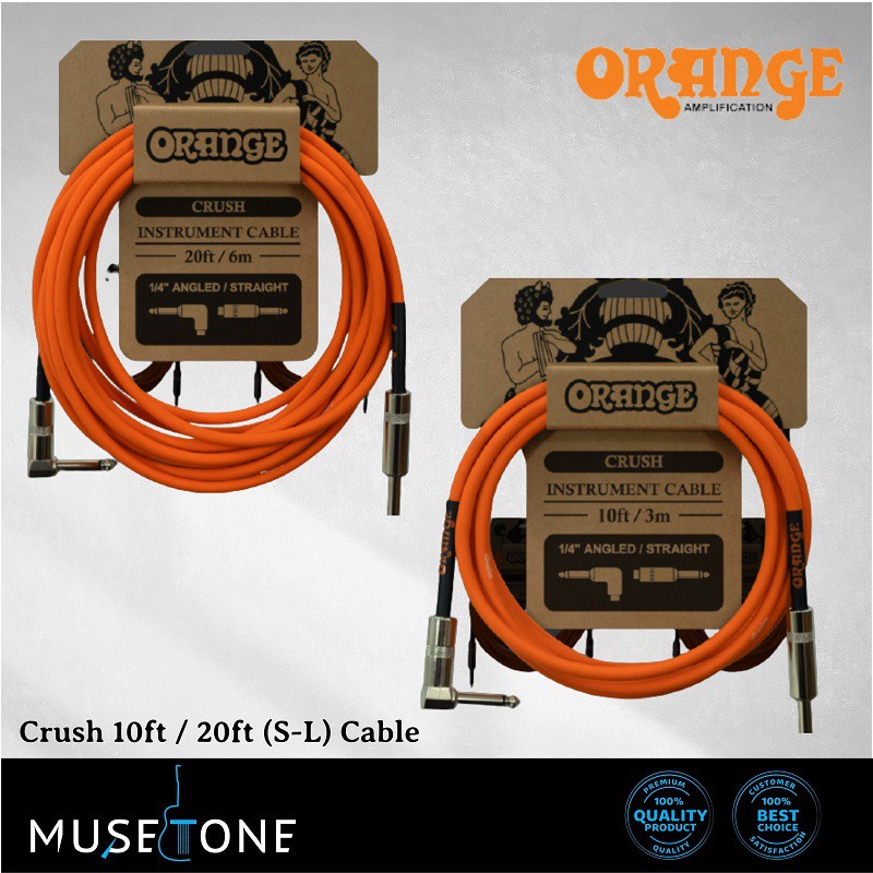 ORANGE Crush 10ft and 20ft Instrument Cable Angled to Straight Guitar Jack Cable  CA035 CA037 | Shopee Malaysia