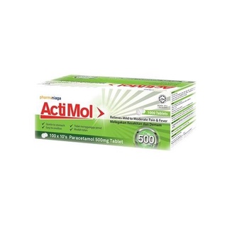 Pharmaniaga Actimol Paracetamol 500mg 1 Box (1000 Tablets) EXPIRY 8/ ...