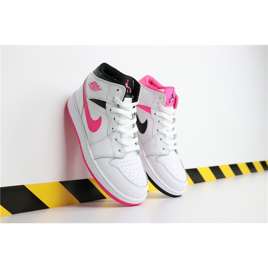 jordan 1 mid white black hyper pink