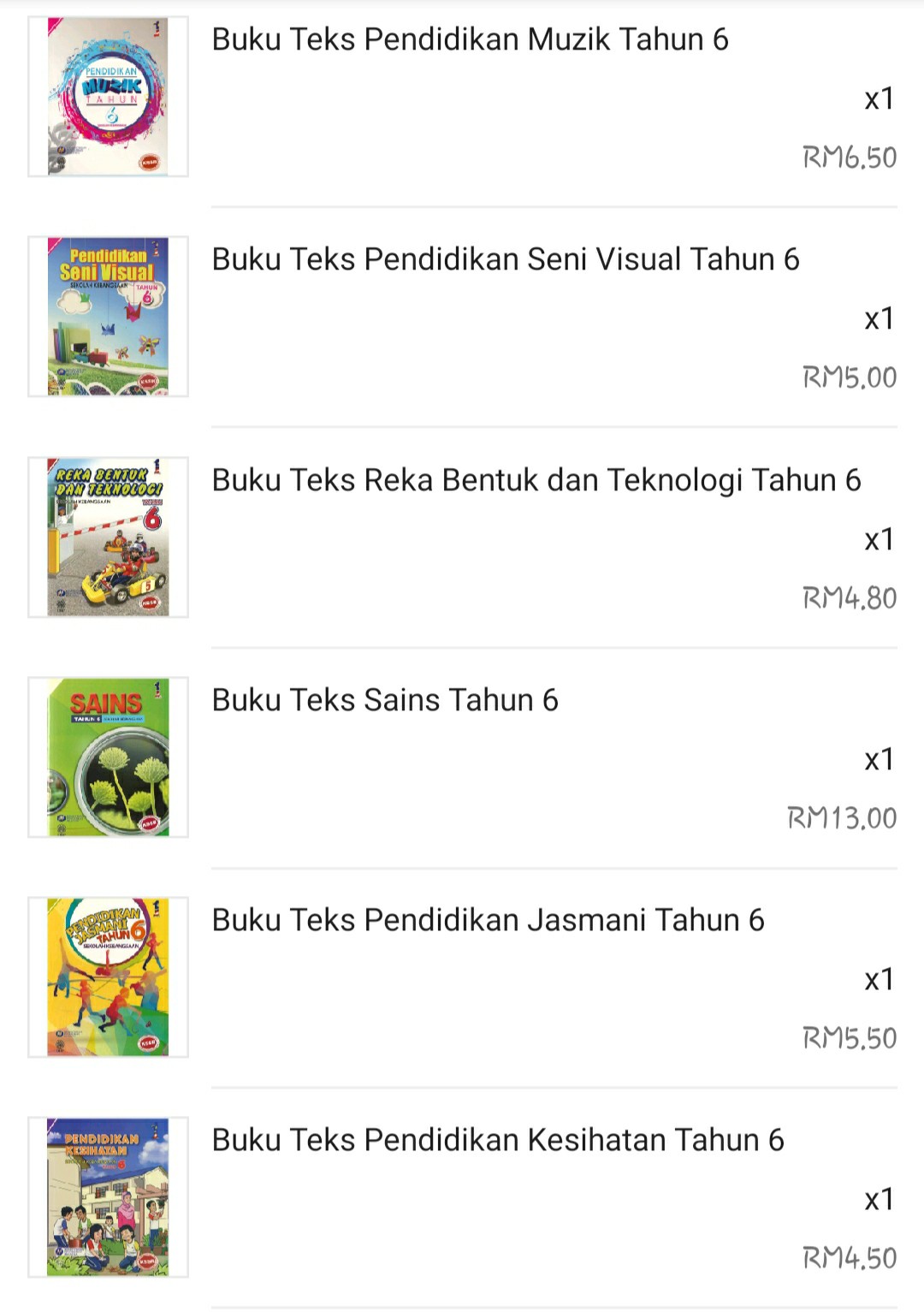 6 tahun teks 2022 muzik buku Buku Teks