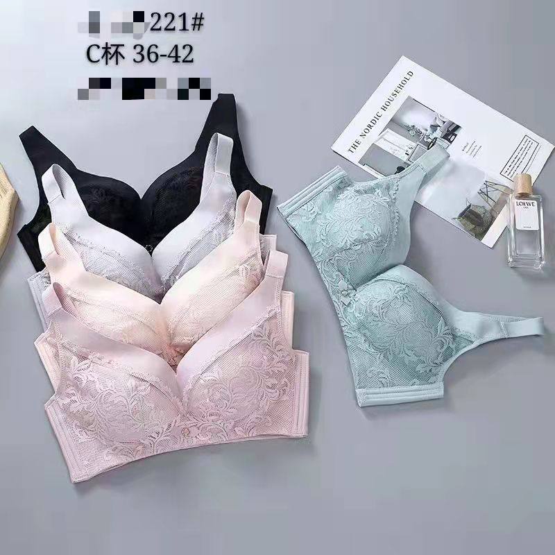 LOCAL READY STOCK Ice Silk Deep V Women Push Up Sexy Bra Breast Gathered Anti-sagging No Wire Comfortable
