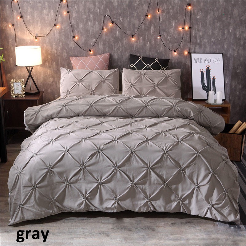 Pinch Pleat Comforter Set Twin Queen King Bedsheet Cadar Single