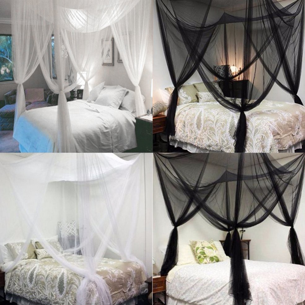 Super Size Four Corner Square Mosquito Net Bed Canopy Set Bedroom Decoration