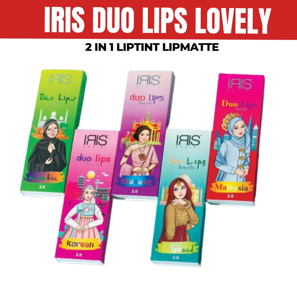 ORI HQ IRIS KHAIRI DUO LIPSTICK IRIS KHAIRI LIPMATTE 2 IN 1 LONG LASTING LIMITED EDITION