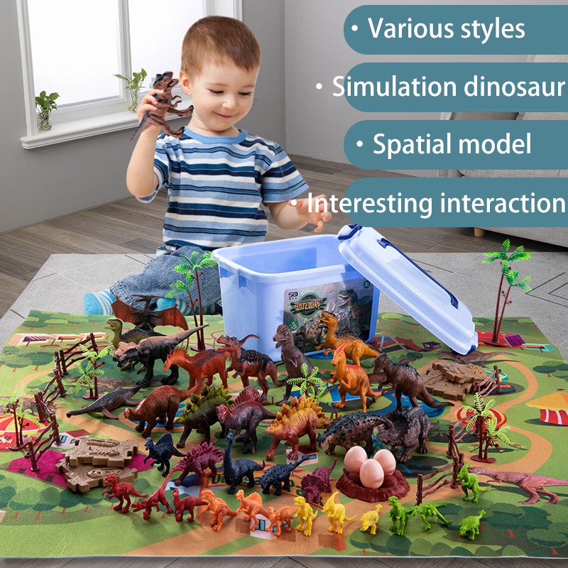 Jurassic Park Dinosaurs Toy Animal Jungle Set T Rex Dinosaur Excavation Educational Boys Children Toys For Kids 1 To 6 Years Old