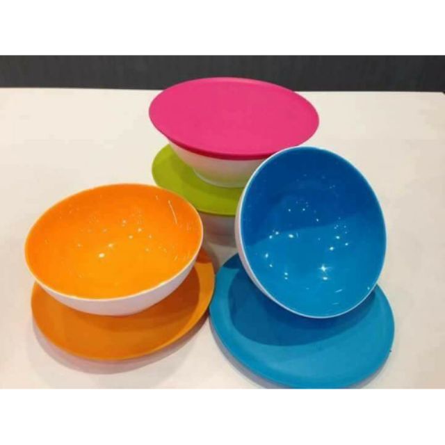 Lot De 6 Petits Bols Tupperware Allegra D'occasion - 275ml, Couvercles Clipsables, Bon état