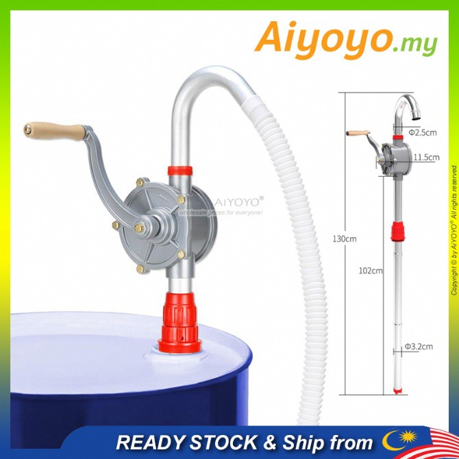 44 Gallon Aluminium Diesel Manual Hand Pump Rotary Oil Pump Drum Pump ...