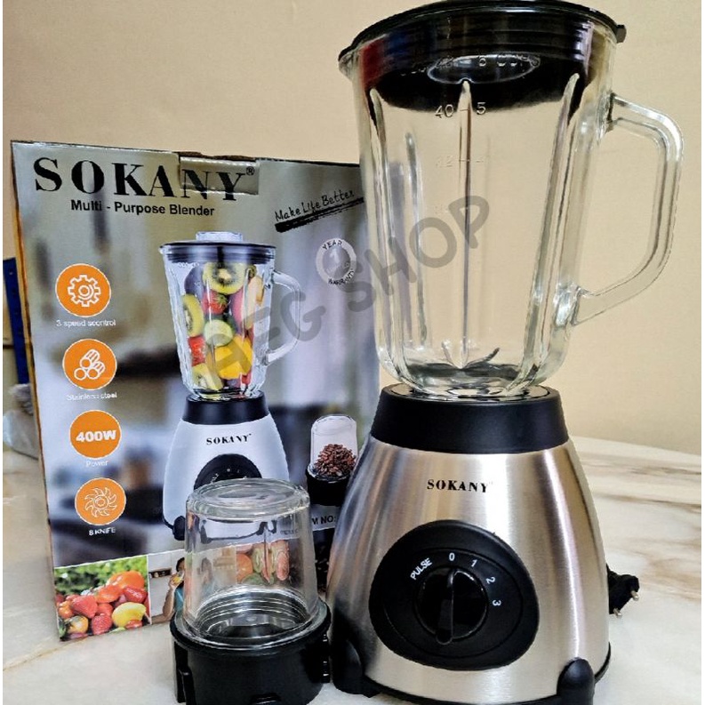 Sokany Multi Purpose Blender steel machine with glass jar Shopee Malaysia