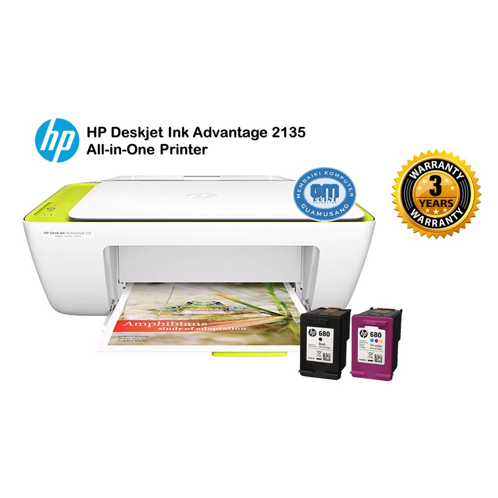 HP Deskjet Ink Advantage 2135 AllInOne Printer Shopee Malaysia