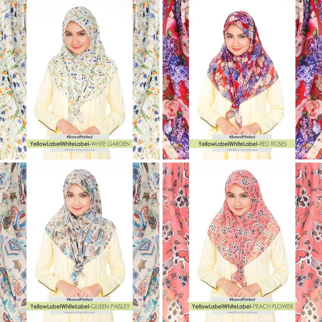 Buy Tudung Bawal Aidijuma AJ Yellow White Label  SeeTracker Malaysia