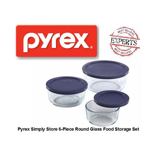 Pyrex Simply Store 6 Piece Round Glass Food Storage Set Shopee Malaysia