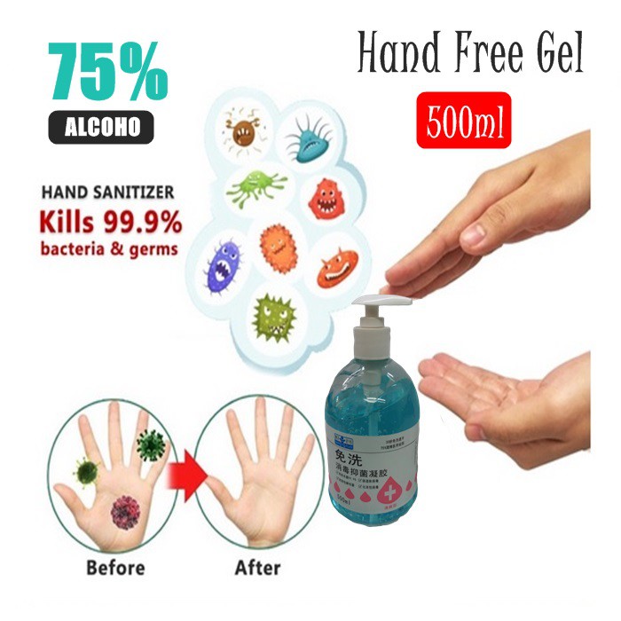 Hand Sanitizer Anti Germs Virus 75% Alcohol Gel (500ml) | Shopee Malaysia