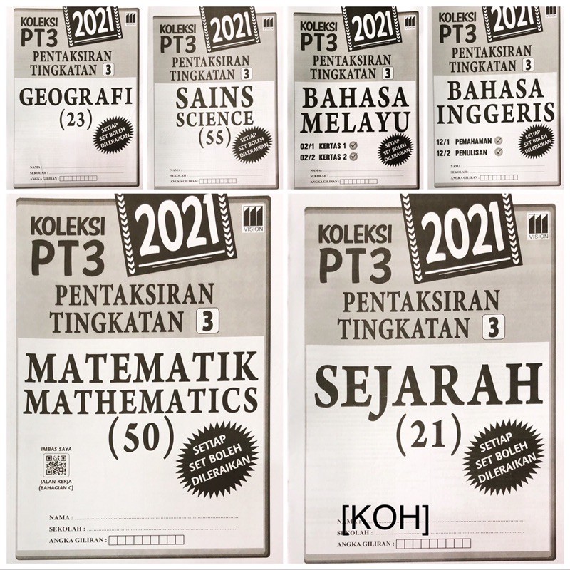 Buy [KOH] KOLEKSI PT3 2021 TINGKATAN 3 PENTAKSIRAN /KERTAS UJIAN