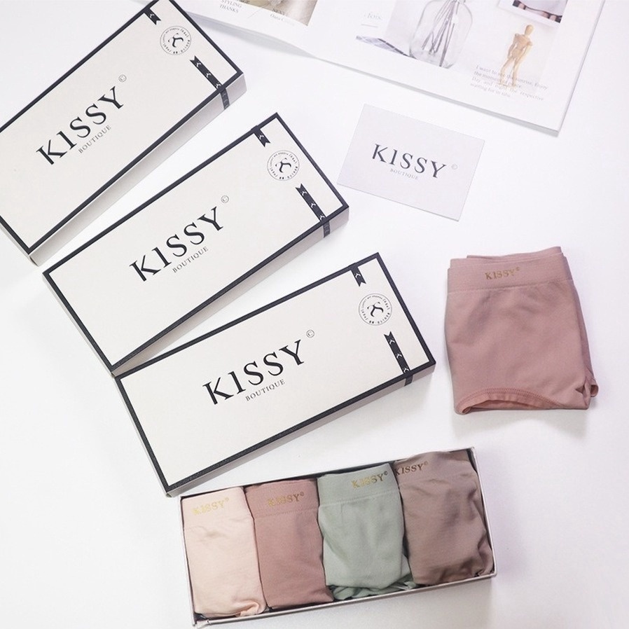 【1BOX 4PCS】Kissy内裤 Kissy Female Underwear panties comfortable hip-lifting high elasticity breathable sexy mid-waist