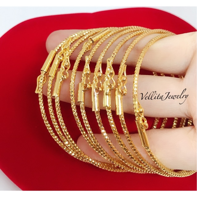 [VJ]Bangles “Stackable” Classic Jewellery Bangle W:1mm 999.9 Gold Plated {Gelang Dewasa}