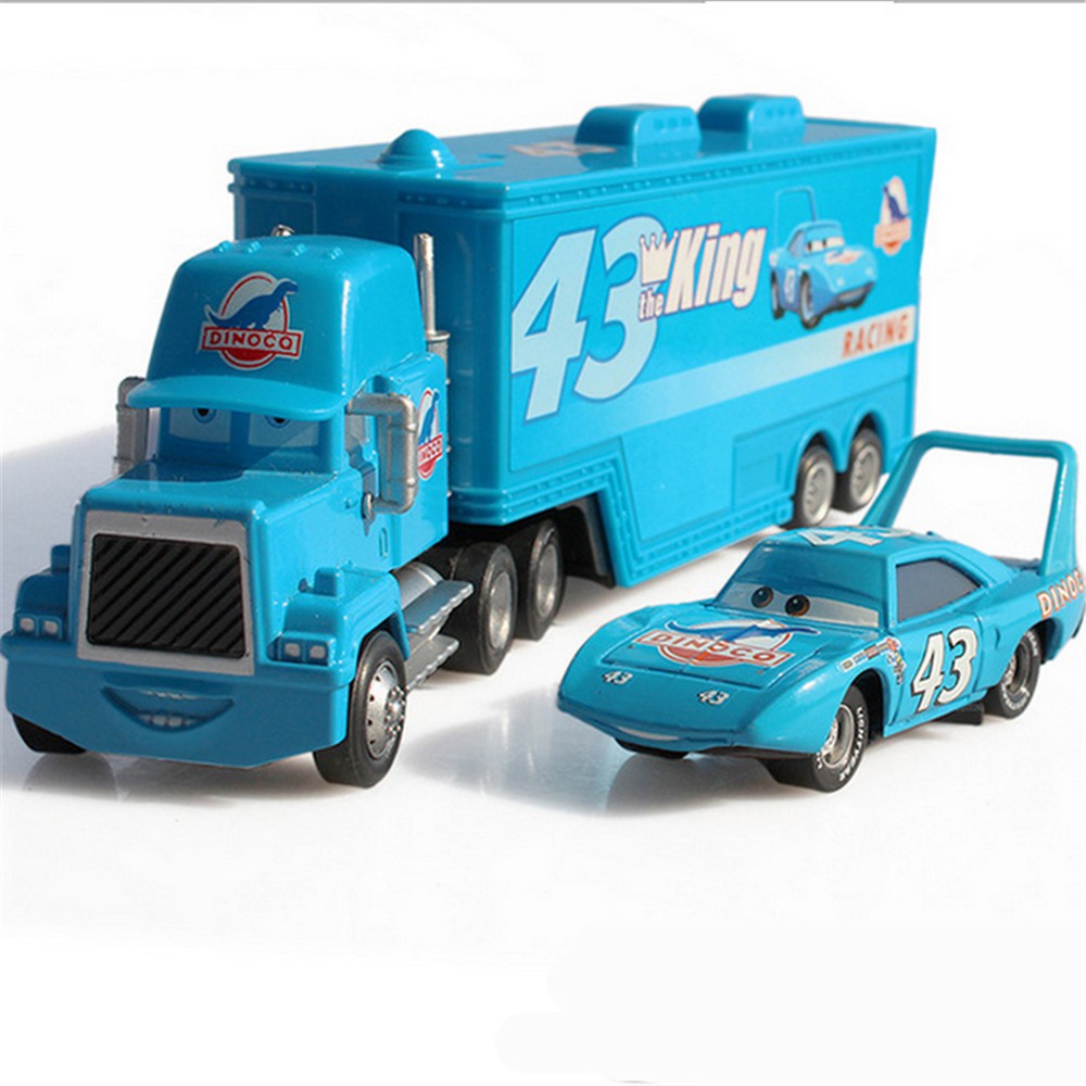 King Pixar Cars 43 Hauler Dinoco Mack Super Liner Truck Diecast Toy 