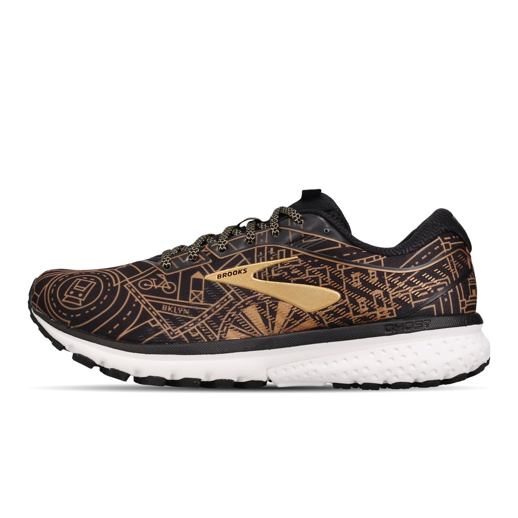 black and gold brooks running shoes