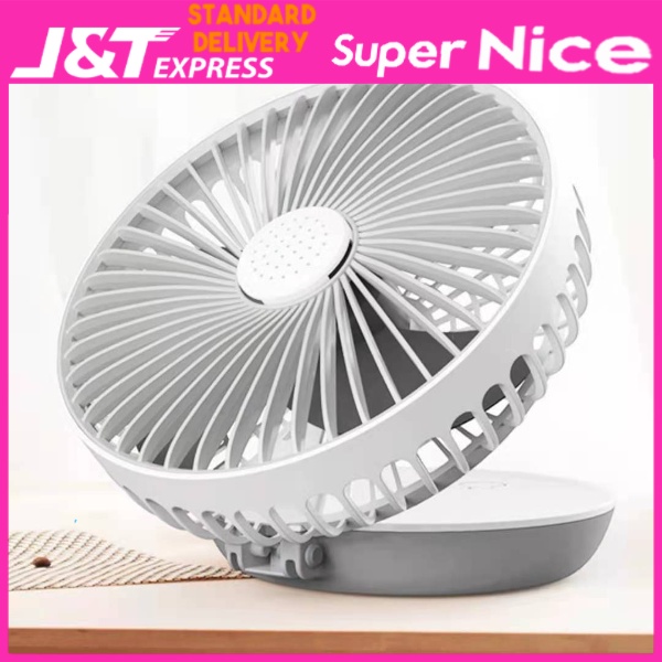 SN_Rechargeable Fan Folding Intelligent Fan Desktop Fan (6inch) Aromatic USB Fan Kipas Pintar Lipat