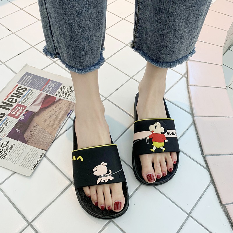 Crayon Shinchan Cute cartoon slippers female Korean version of indoor and  outdoor wear non-slip sandals and slippers | Shopee Malaysia