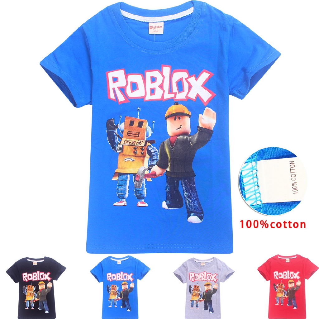 T Shirt Cotton Roblox Printed Children S Short Sleeved Shirt Shopee Malaysia - roblox malaysia t shirt