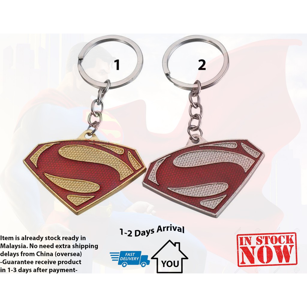Superman Key Chain Set of 2 Non Toxic Pendant 