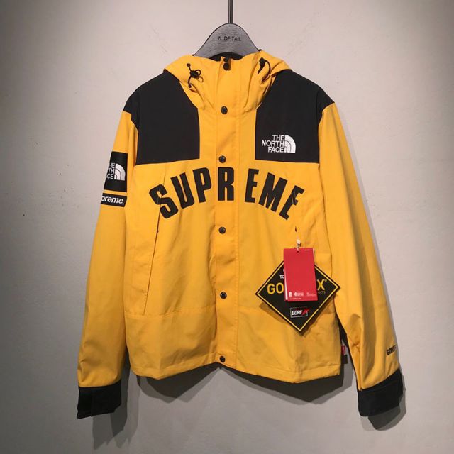 supreme the north face arc logo mountain parka yellow