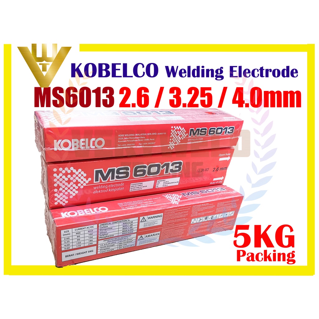MS6013 Kobelco Ubat Welding Electrode 5kg  Shopee Malaysia