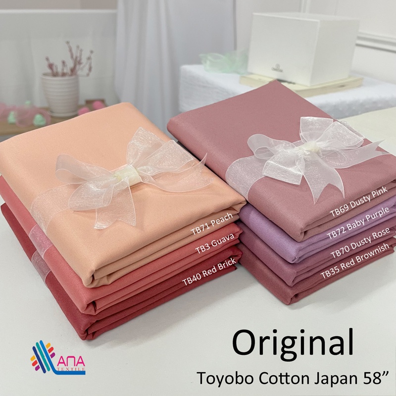 TB21-TB71 Kain Pasang Original Toyobo Cotton Japan Bidang 58' Harga Utk 0.5m German Cotton Egyptian Cotton