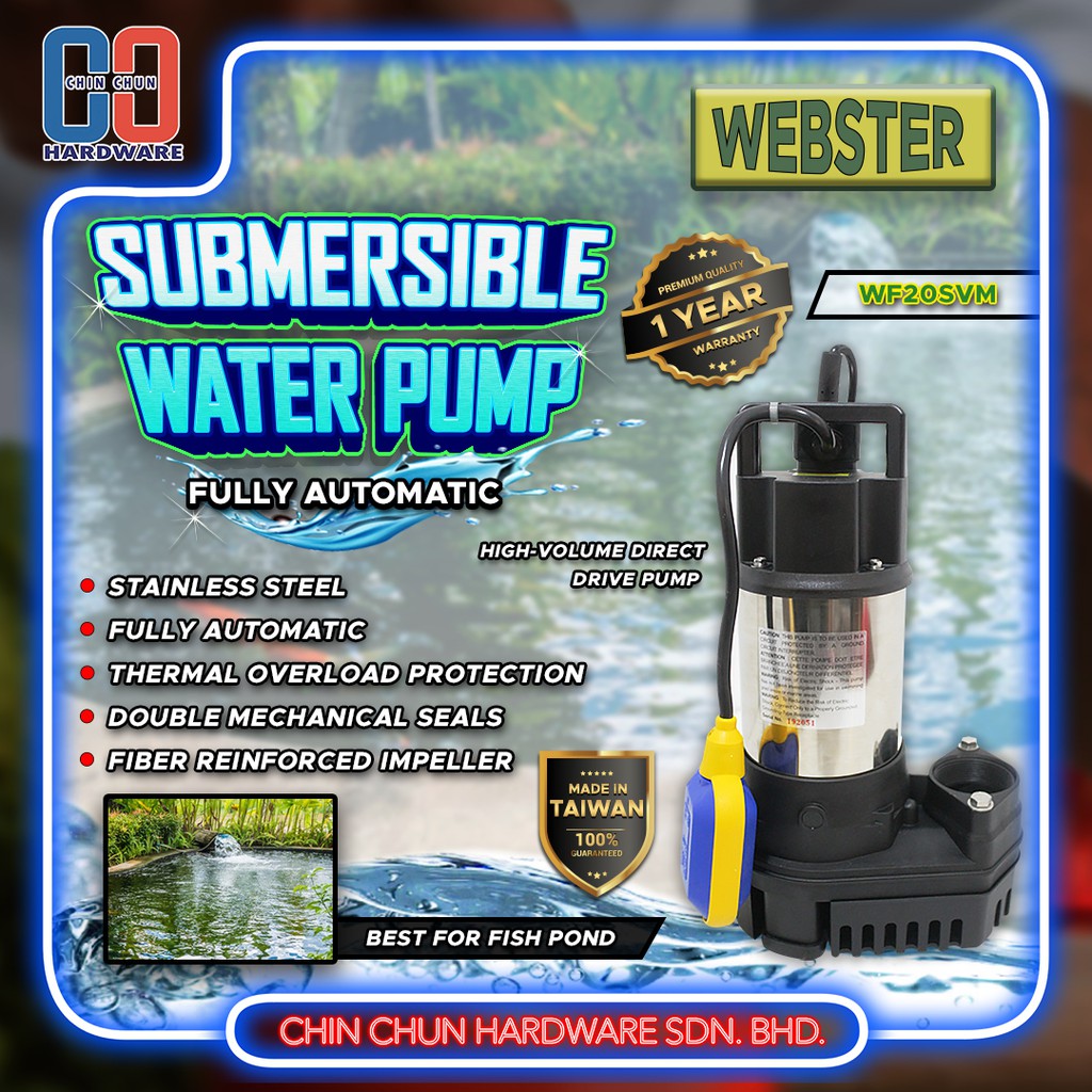 Webster Wf 20svm Fully Automatic Pump Wf20svm Pond Waterfall Automatic Pump Automatic Submersible Water Pump Shopee Malaysia