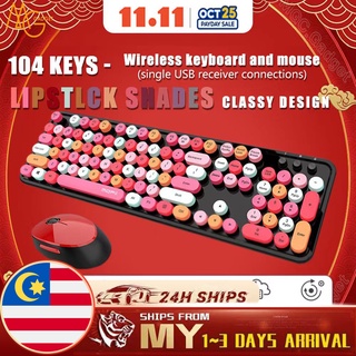 MOFii Sweet Wireless keyboard mouse set  Lipstick Black Color USB Receiver Laptop Computer PC Gaming Office