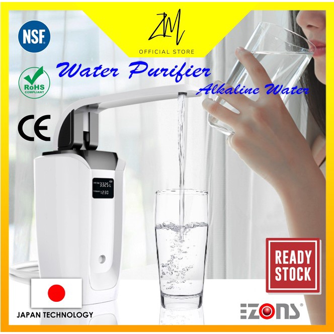 ZM-EZONS Counter Top Alkaline Water Purifier with Smart Cartridge Replacement Indicator Penapis Air Beralkali Desktop