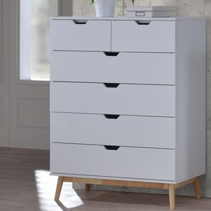 Crf Design 6 Drawers Chests Drawer Unit Plain Mdf W White