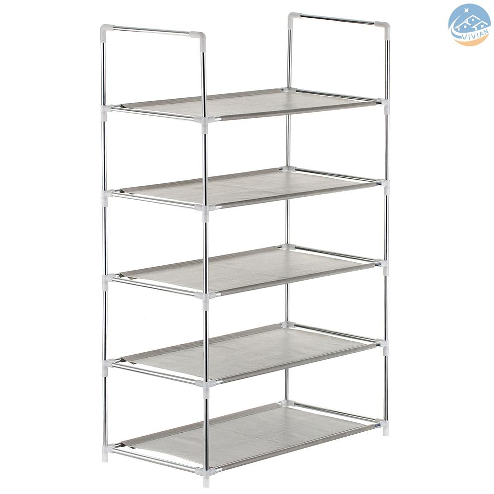 Vivi 5 Tier Shoe Rack Shoe Tower Shelf Storage Organizer Cabinet Stackable Shelves Holds 15 Pairs Of Shoes Grey Shopee Malaysia