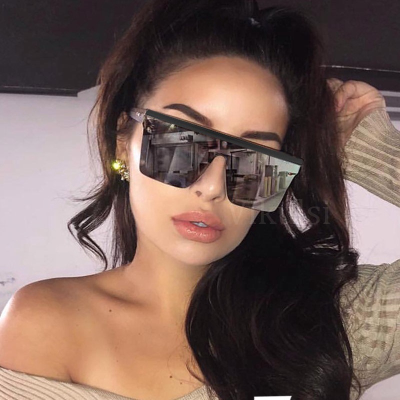 oversized square flat top sunglasses