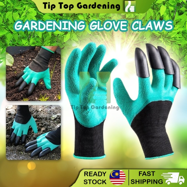 TIPTOP Gardening Glove Claws Hand Protective Fingertips Claw Digging Latex Glove Sarung Tangan Berkebun