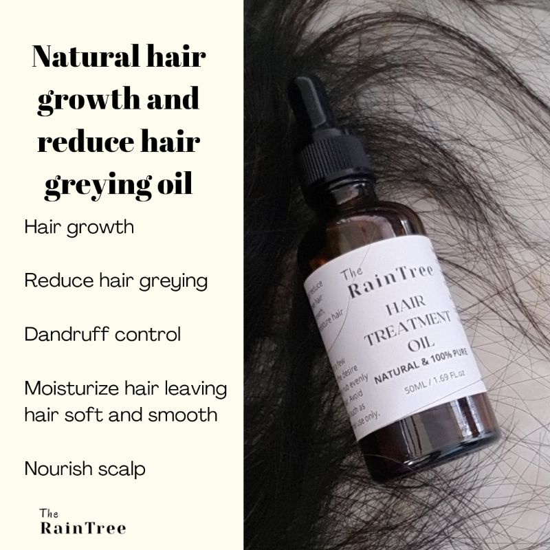 Natural Hair Growth |Fenugreek with Rosemary Oil & Tea Tree Oil |reduce  Grey Hair Nourish Hair | The RainTree | Shopee Malaysia