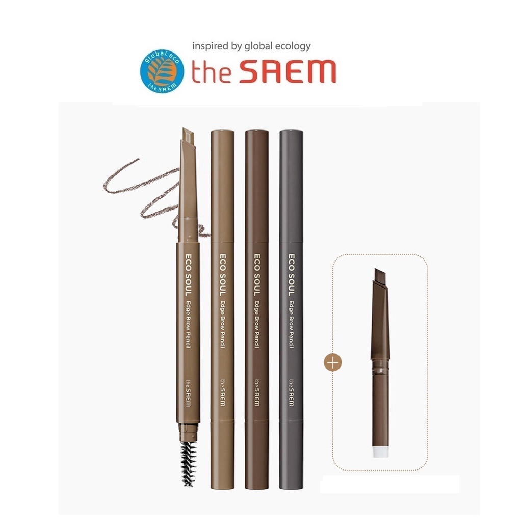 [THE SAEM] Eco Soul Edge Brow Pencil 0.3g+0.3g (+ Refill 1 EA)