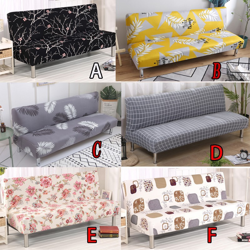 Stretch Sofa Bed Cover Full Folding Armless Elastic Futon Slipcover