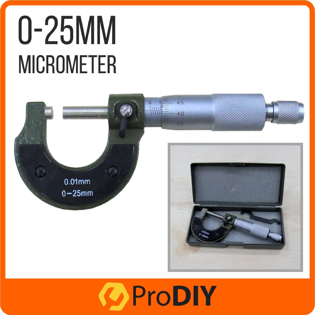 0-25mm Micrometer Solid Metal Frame Outside Metric
