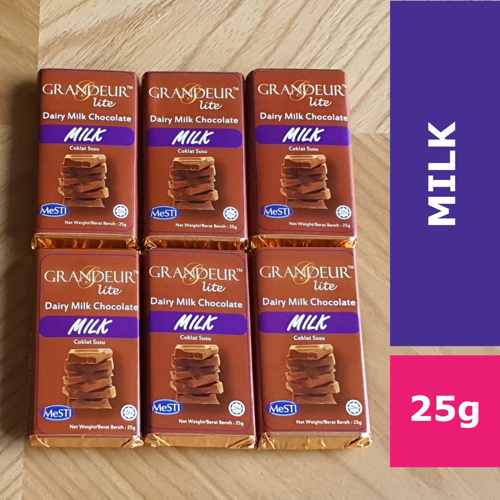 Bundle 6 Lebih Murah Coklat Grandeur Milk Chocolate Bar 25g X 6pcs Coklat Halal Berkualiti Sedap Murah Shopee Malaysia