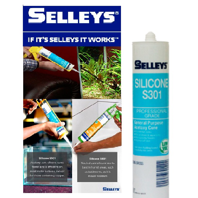 Selleys S301 Silicone Sealant 300gm Silicon Glass Waterproof Seal