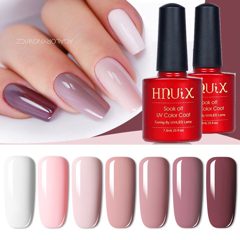 Hnuix 7 3ml Grey Color Nail Gel Varnish Beige Nail Gel Green Purple Nude Color Nail Polish 网红春夏美甲新款流行色 06 Shopee Malaysia