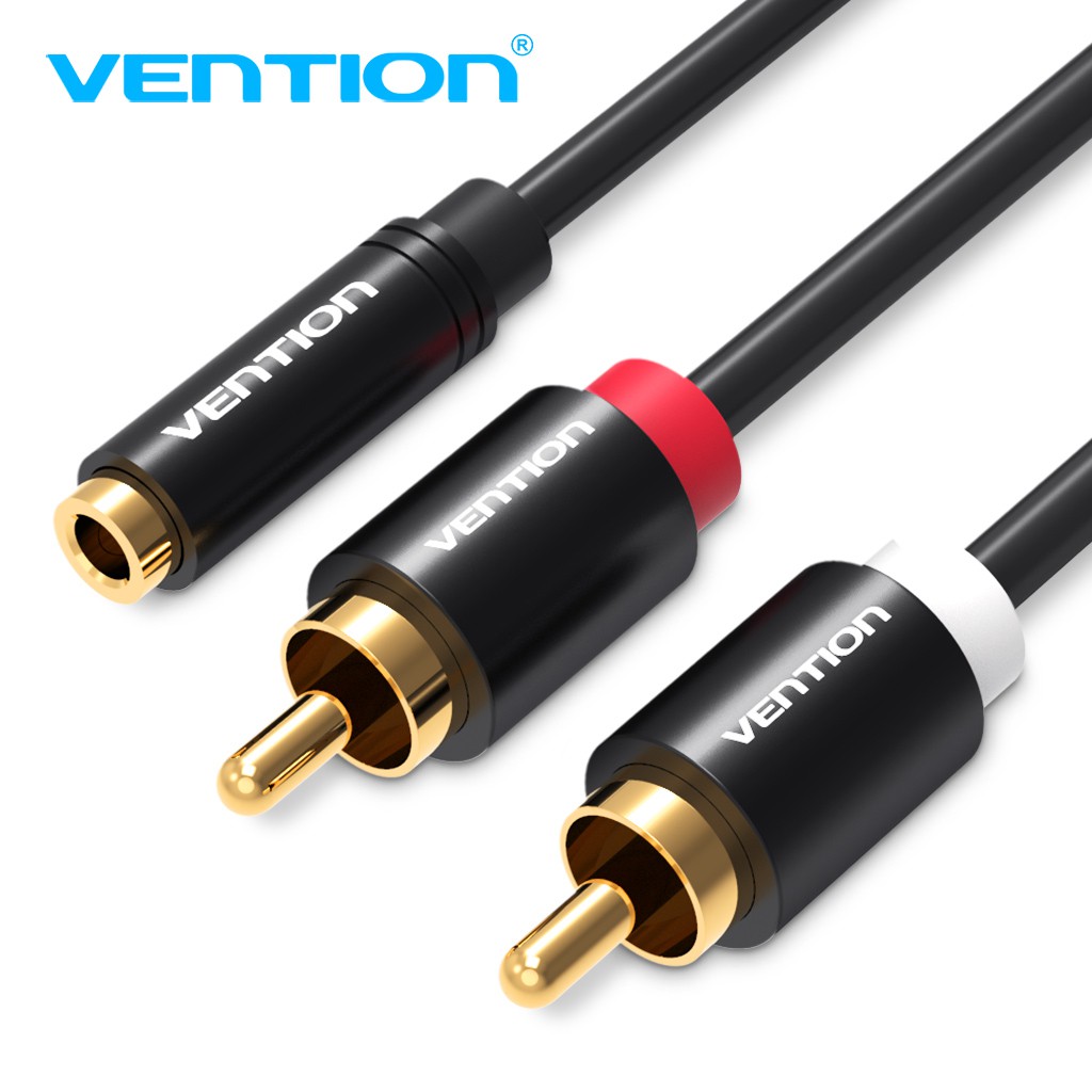 Vention 3.5mm to 2RCA Audio Cable 3.5mm Female to 2RCA Male Jack AUX ...