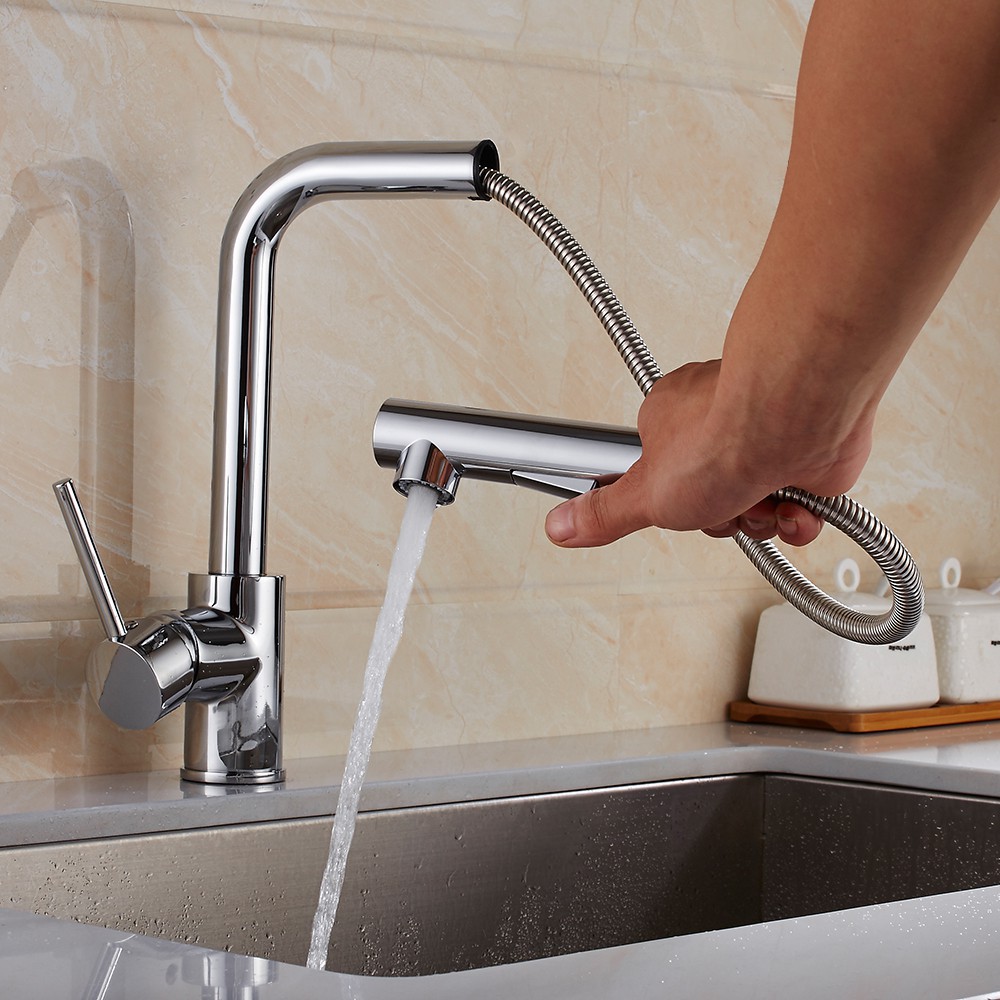 Modern Pull Out Kitchen Sink Taps Basin Spray Mixer Tap ...