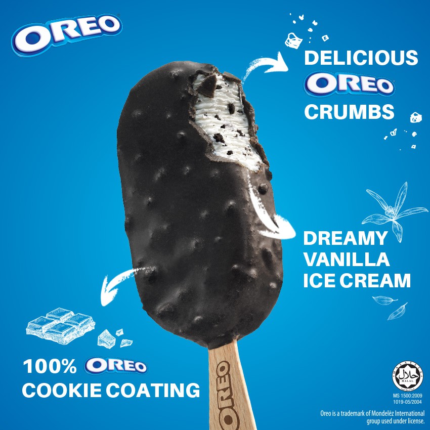 Oreo Stick Ice Cream 12 Sticks 92ml Each Shopee Malaysia