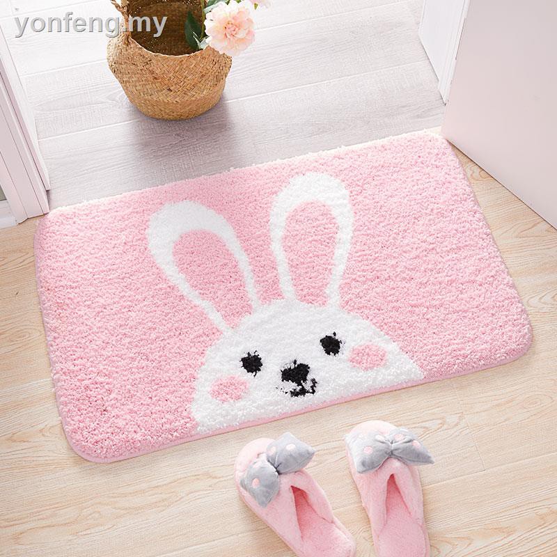 Mat Ready Stock Toilet Door Suction Mats Anti Skid Bathroom Of The Bedroom Mat Pink Girl Bedside Rug